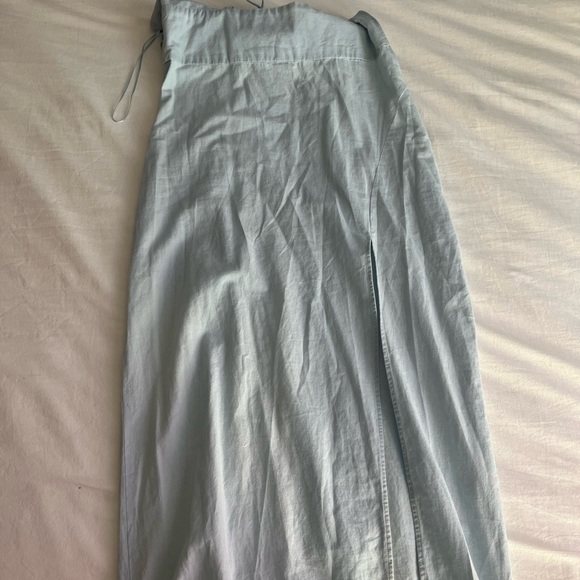 Zara linen blue midi dress with cutouts - Picture 6 of 7